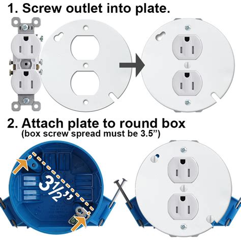 can i install an electrical outlet in a circle box|4 round ceiling box installation.